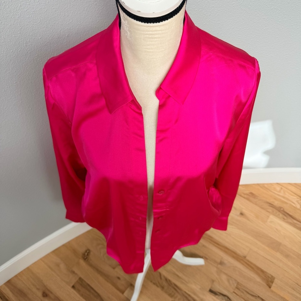 Sanctuary Hot Pink Satin Shirt - Picture 4 of 14